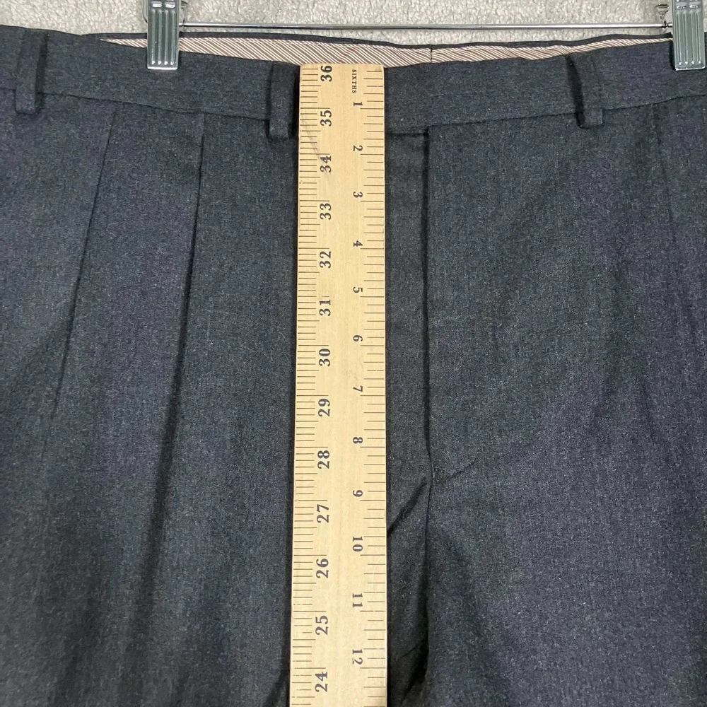 Lauren Ralph Lauren Mens Gray 100% Wool Pleated Cuffed Dress Pants 40x30
